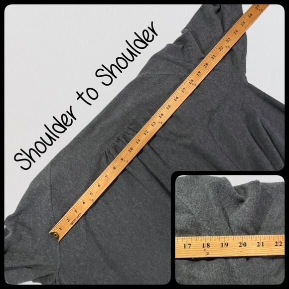 Basic Editions Asymmetrical Open Front Cardigan Plus Size Charcoal - Picture 7 of 10